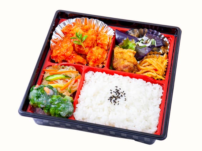 海老チリ弁当　340ｍｌ缶茶付 