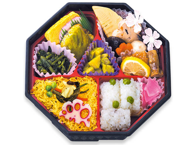 春の椿（つばき）★2～4月限定★ちらし寿司、筍の木ノ芽和え　200mlパック茶付