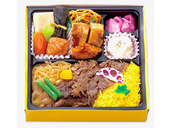 光芒（こうぼう）弁当 牛すき焼きご飯　200mlパック茶付