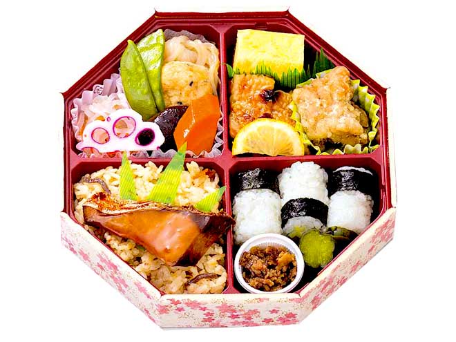 吉祥弁当（きっしょう）ぶり照焼・鶏もも照焼・唐揚　200mlパック茶付