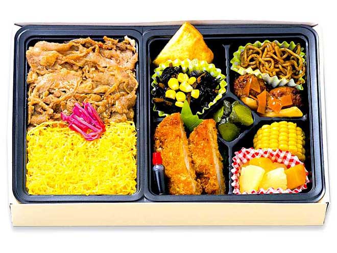 二色焼肉チキンカツ弁当  200mlパック茶付