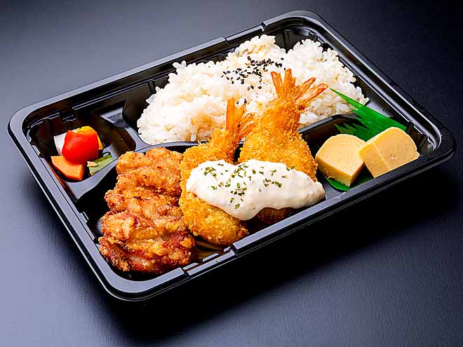 開きエビフライから弁当