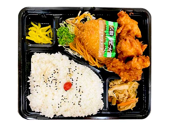 アジフライ唐揚弁当