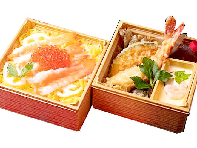 釧路産いくらのちらし寿司天ぷら御膳