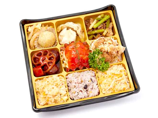 彩り9マス中華弁当（1）エビチリ／甘酢団子／唐揚げ