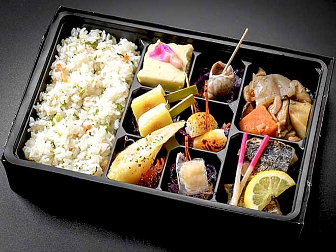 野沢菜ご飯の幕の内弁当