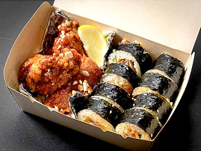 オリジナルキンパのヤンニョムチキンセット
