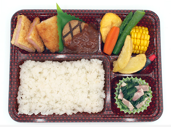 ハンバーグミックスDX 弁当 200mlパック茶付