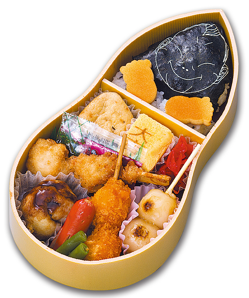 ビリケン弁当 （タコ焼き、串カツ） 200mlパック茶付