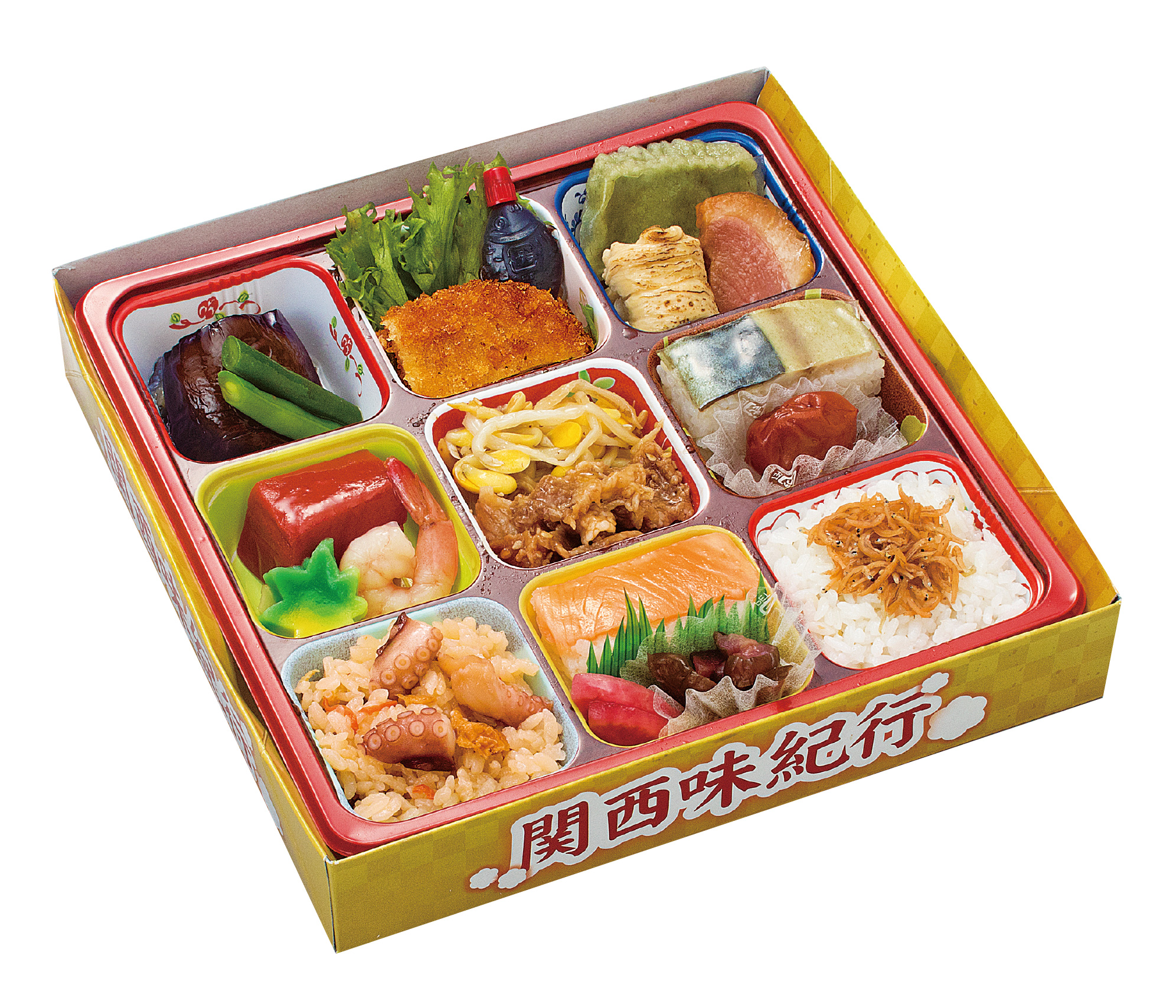 関西味紀行弁当（牛肉コロッケ・押寿司・焼き湯葉）  200mlパック茶付