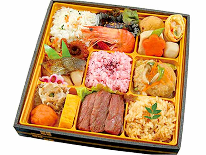 No.61熊本県産A5ステーキと銀ヒラス幽庵焼きの九重　（ここのえ）御膳　ペットボトルお茶無料サ