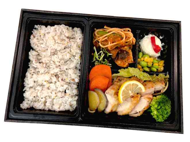 ハニーマスタードチキングリルBOX　十六穀米（500ペット茶付き）